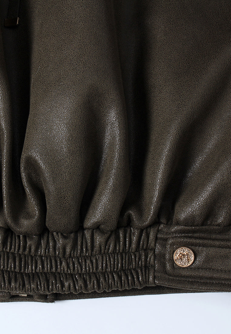 Frosted Fitted Leather Jacket