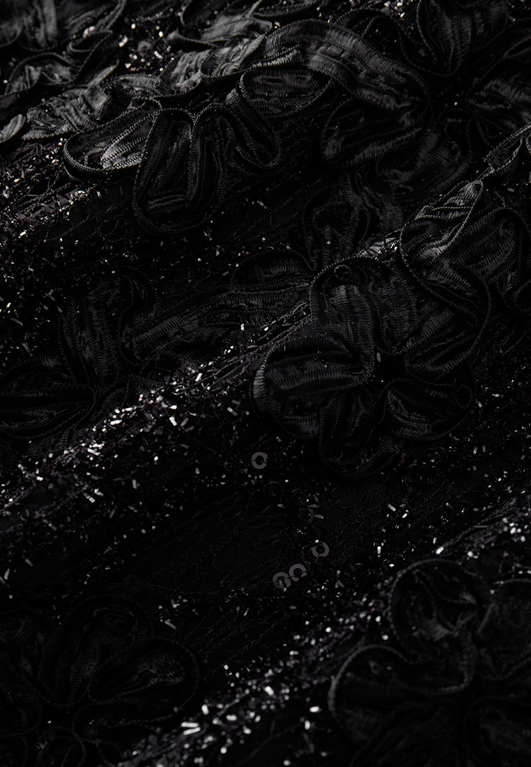 Ruffled-detail Lace Dress