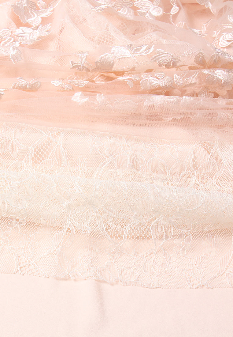 Crystal-trim Appliqué Lace Dress