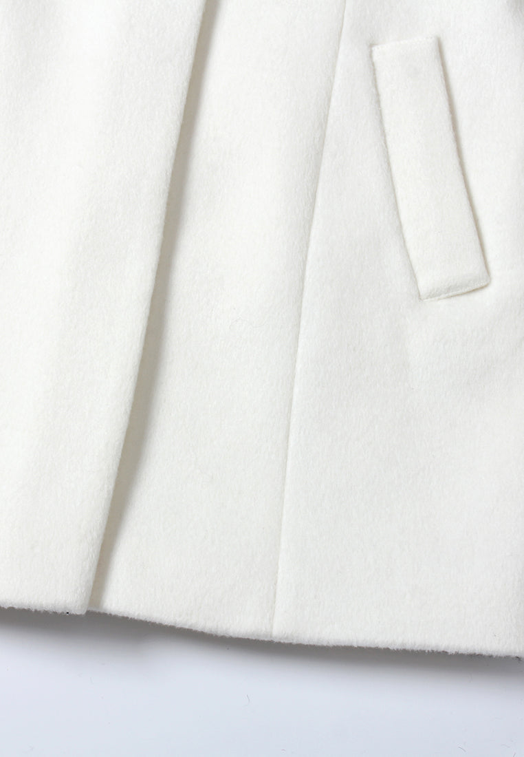 Éclat Neige Manteau à Col Fourrure