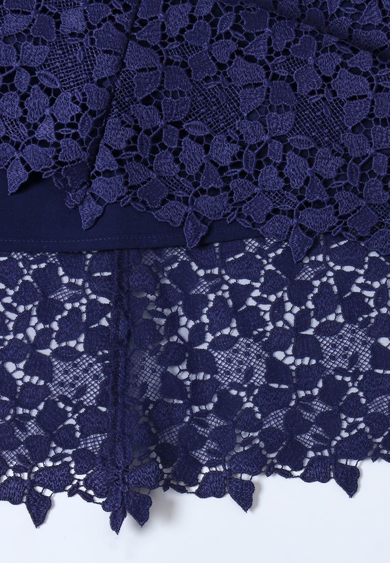 Robe en Dentelle Bleu Minuit