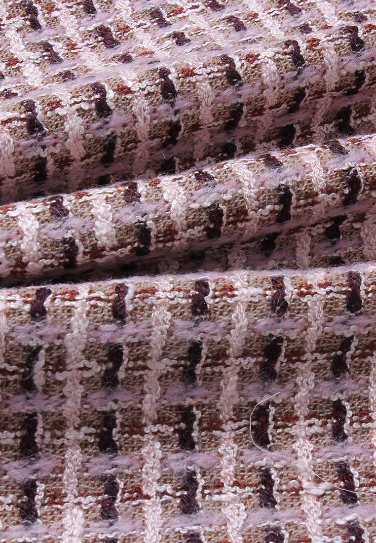 Rose Étoilé Robe en Tweed Carreaux