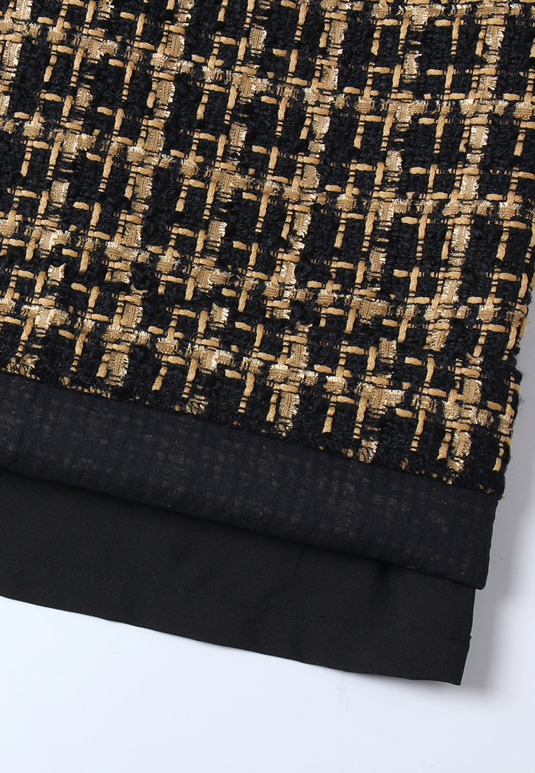 Ornée Check Tweed wide-Leg Trousers