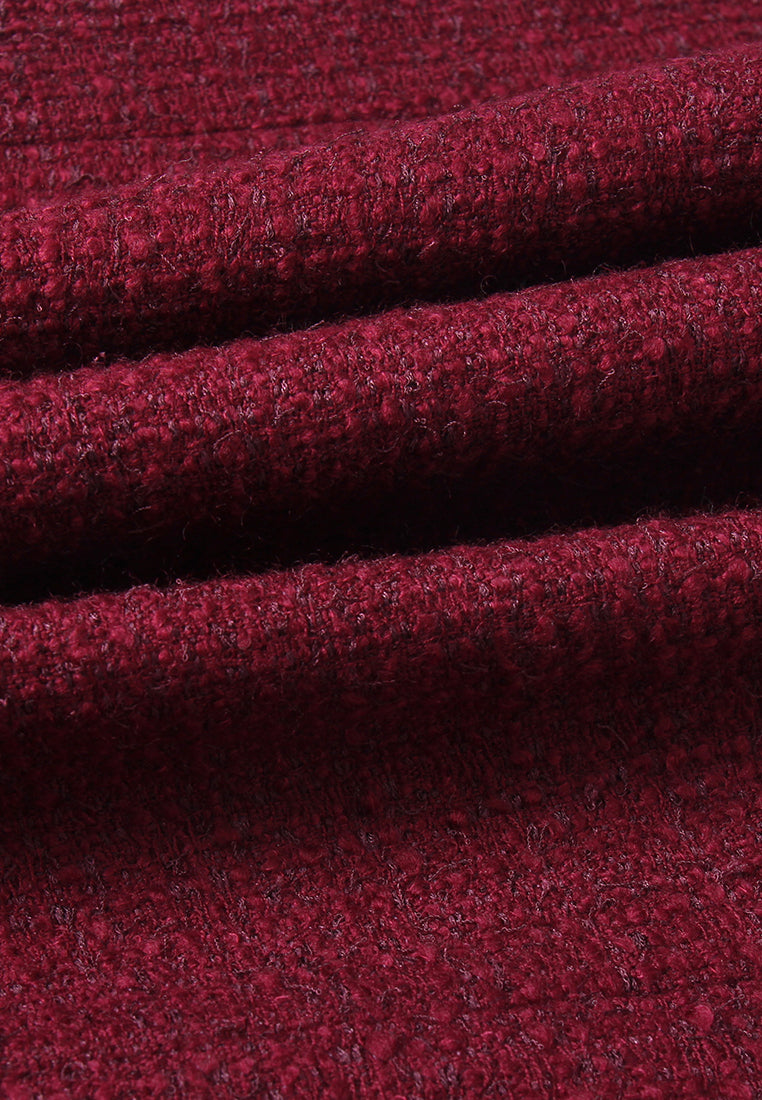 Bordeaux Bijou Tweed Coat
