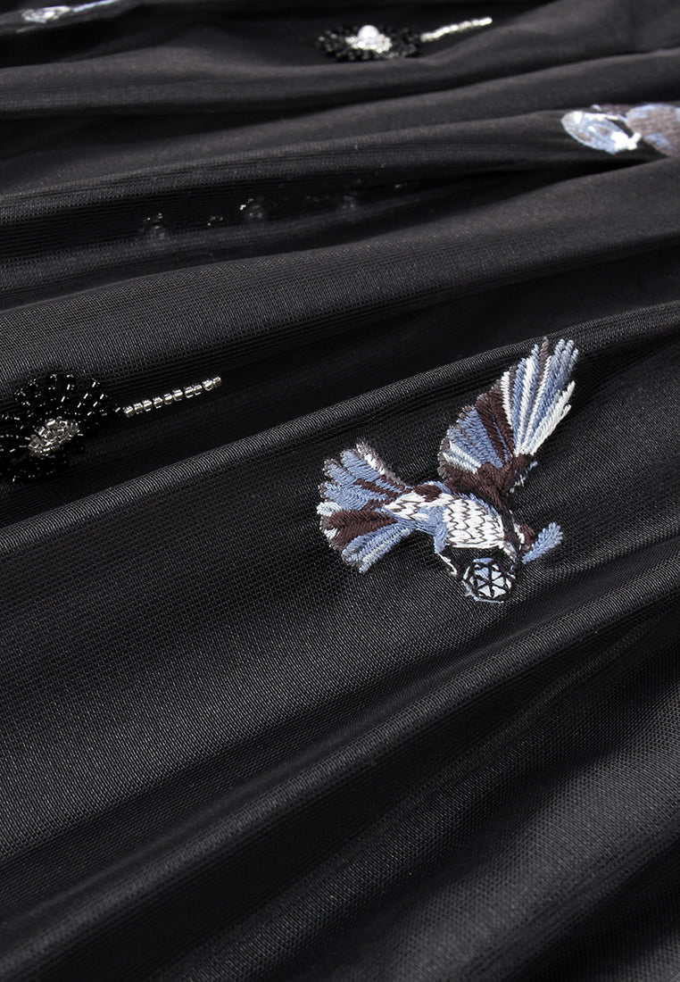 Noir Bluejay Élégance Skirt