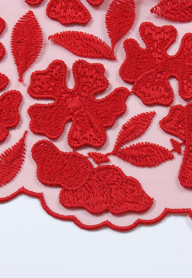 Scarlet Bloom Cheongsam Dress