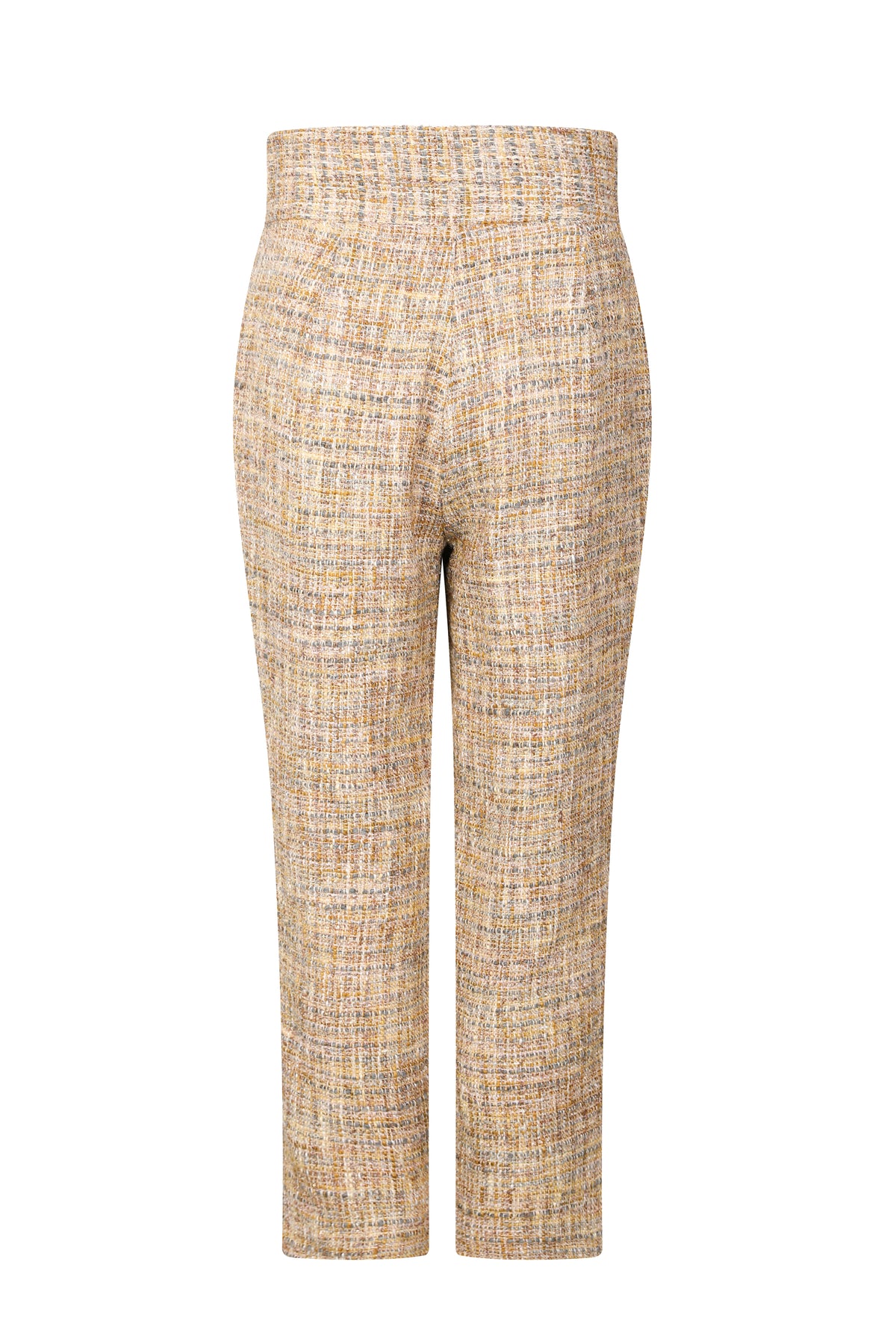 Beige Tweed Carreau Trousers