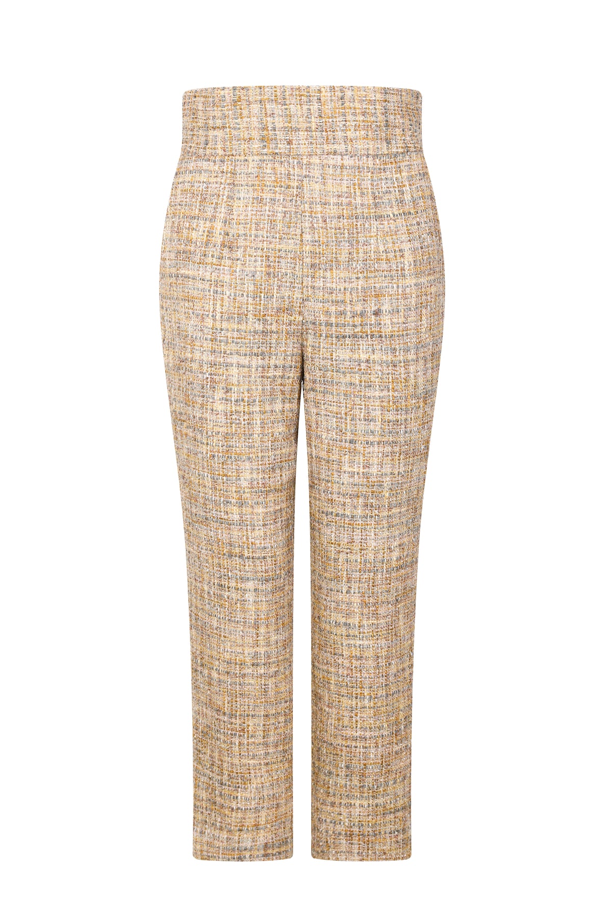 Beige Tweed Carreau Trousers