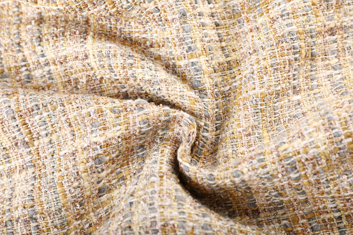 Beige Tweed Carreau Trousers