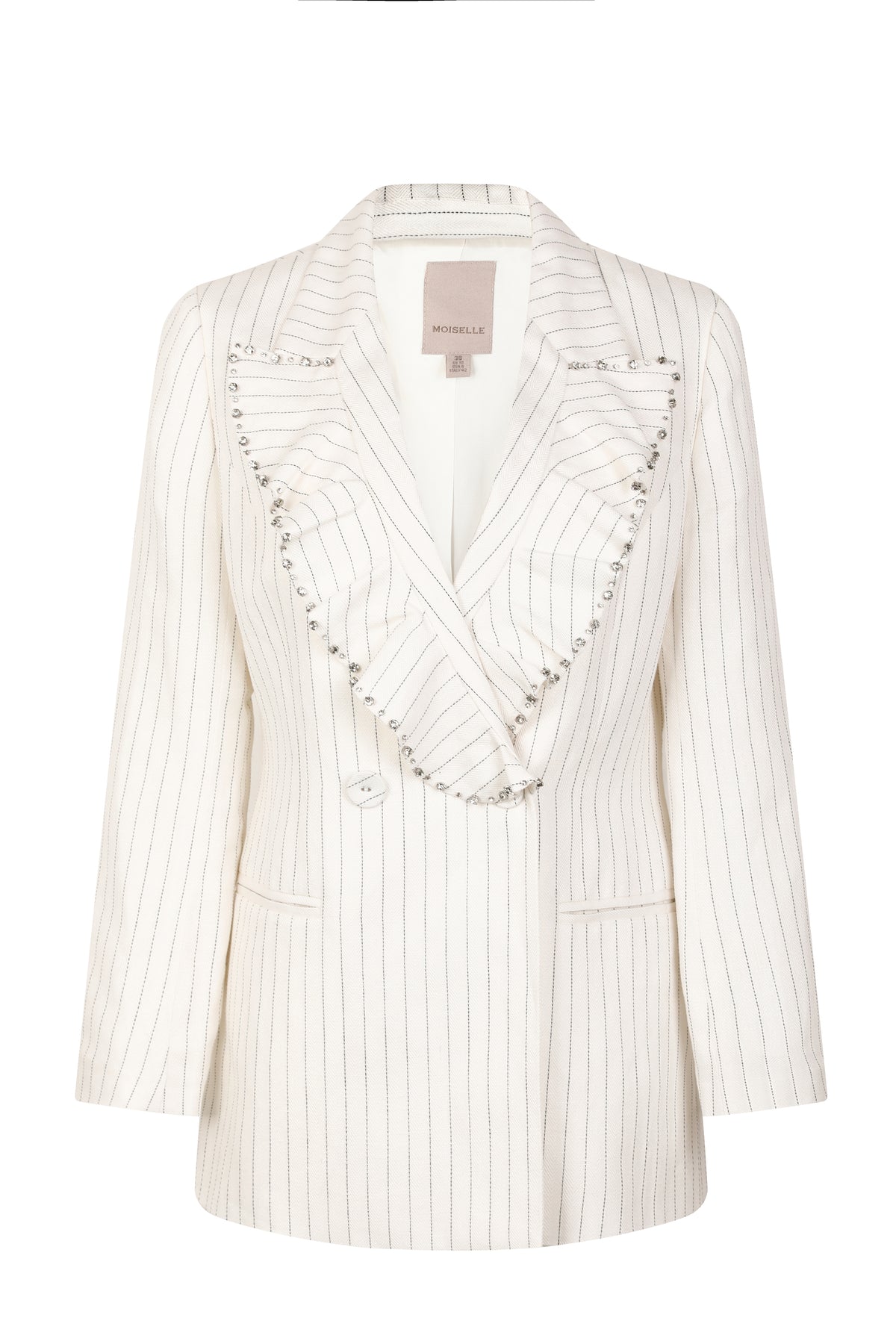 Blanc Rayure Cristal Blazer