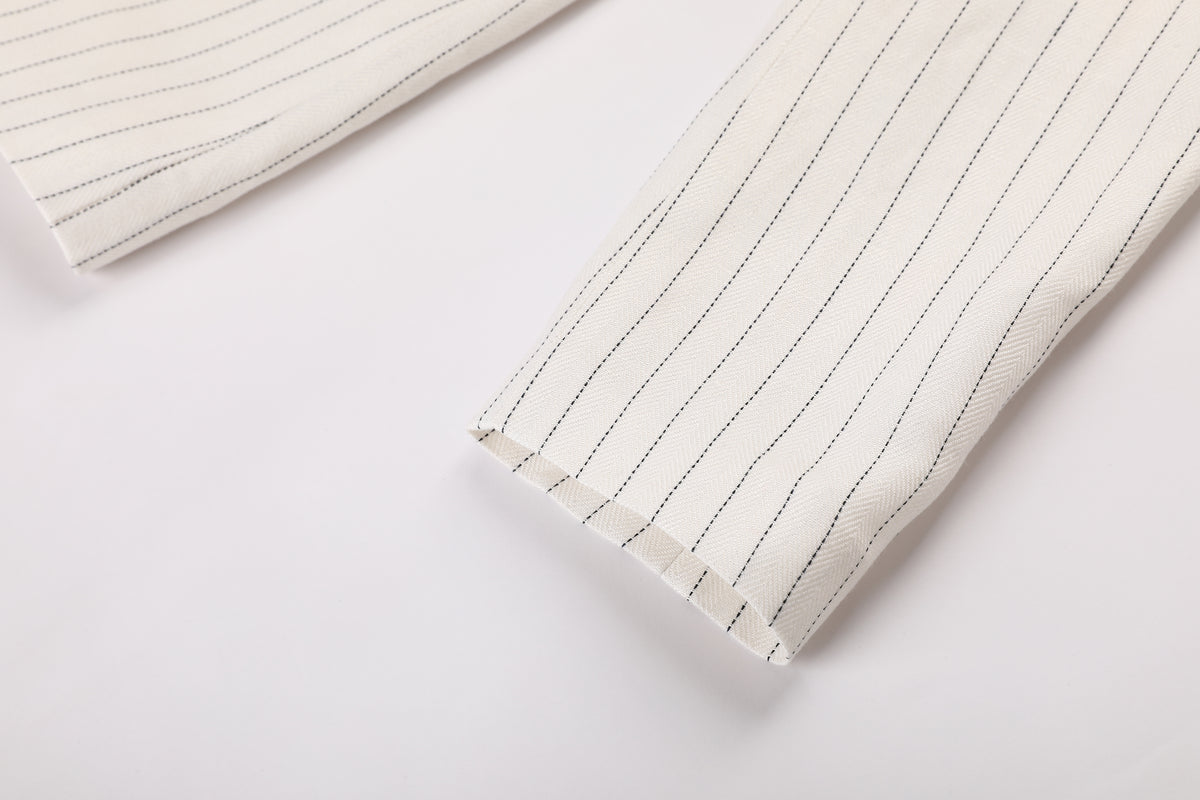 Blanc Rayure Cristal Blazer
