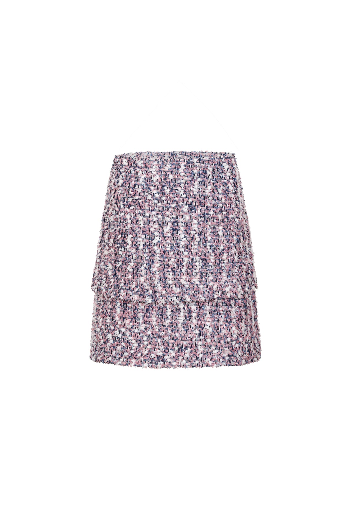 Rose Tweed Frangé Skirt