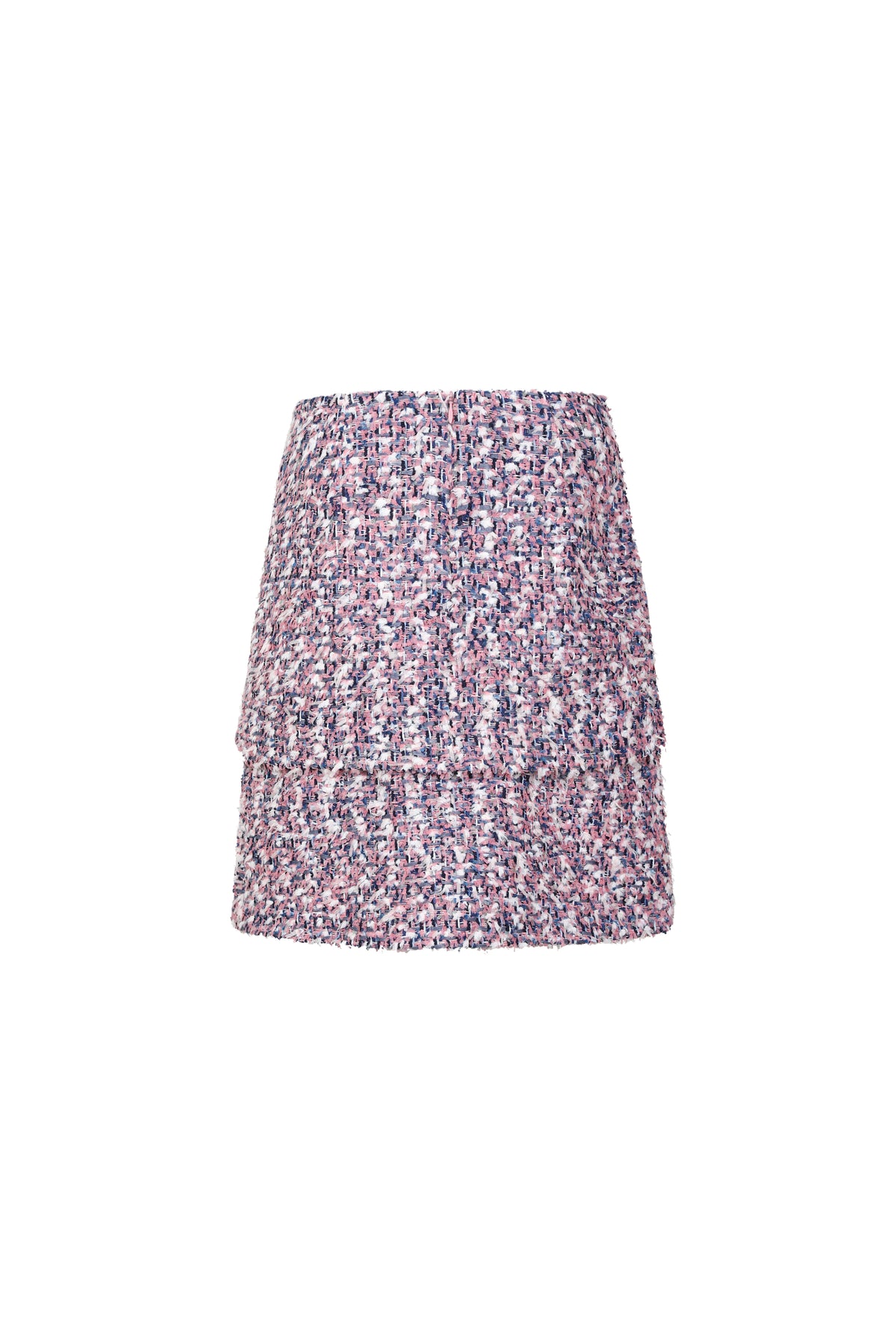 Rose Tweed Frangé Skirt