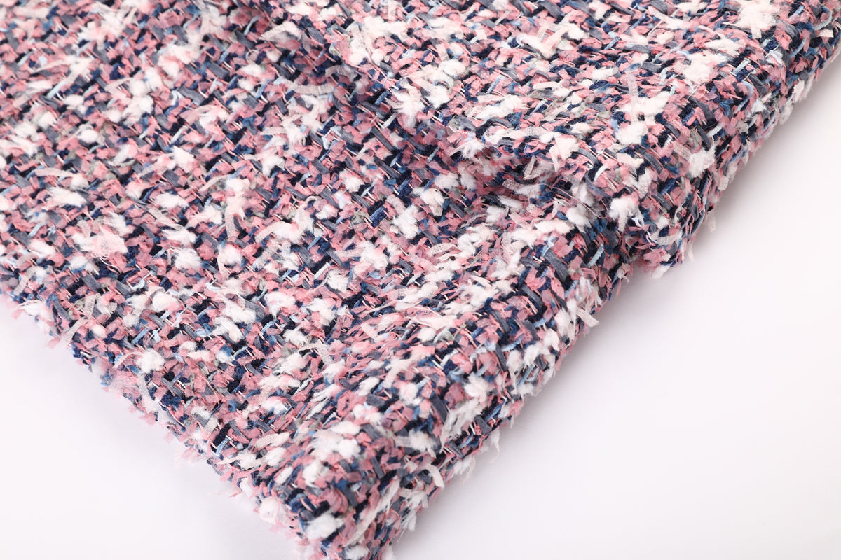 Rose Tweed Frangé Skirt