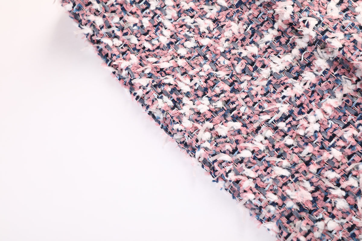 Rose Tweed Frangé Skirt