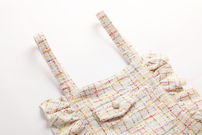 Pastel Jardin Tweed Pinafore Dress