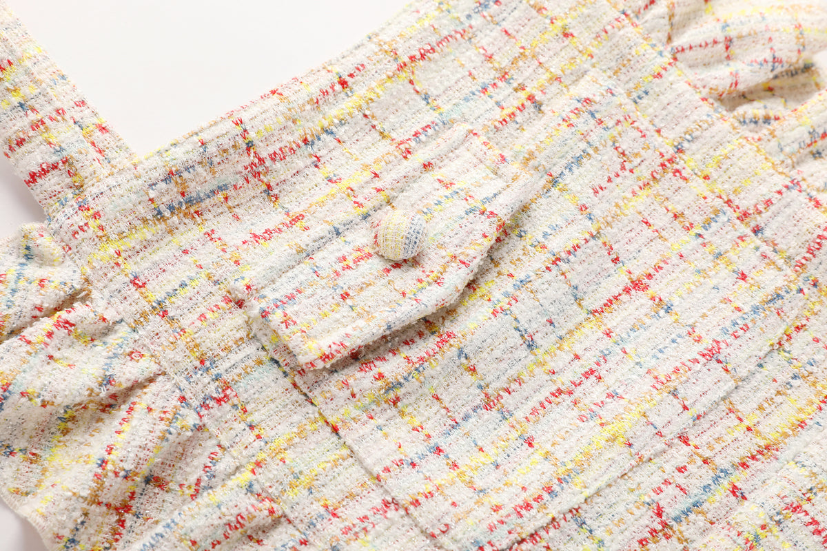 Pastel Jardin Tweed Pinafore Dress