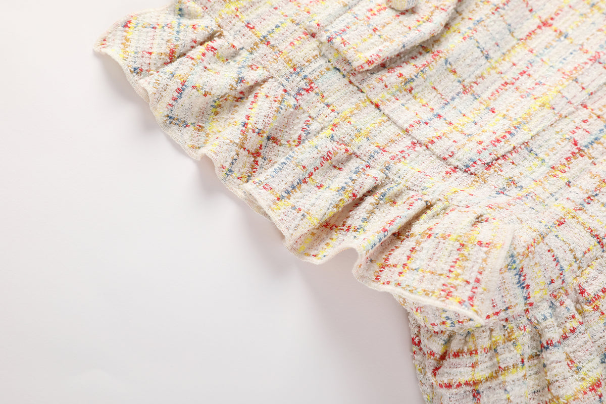 Pastel Jardin Tweed Pinafore Dress