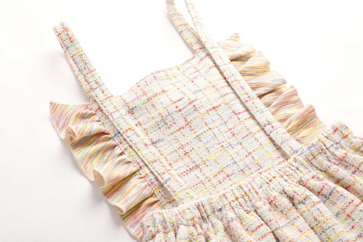 Pastel Jardin Tweed Pinafore Dress