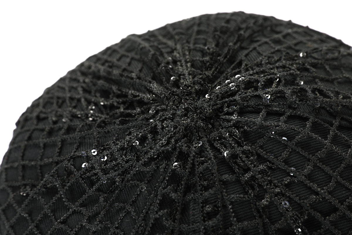 Noir Filet Pailleté Beret