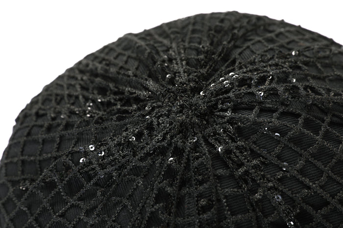 Noir Filet Pailleté Beret
