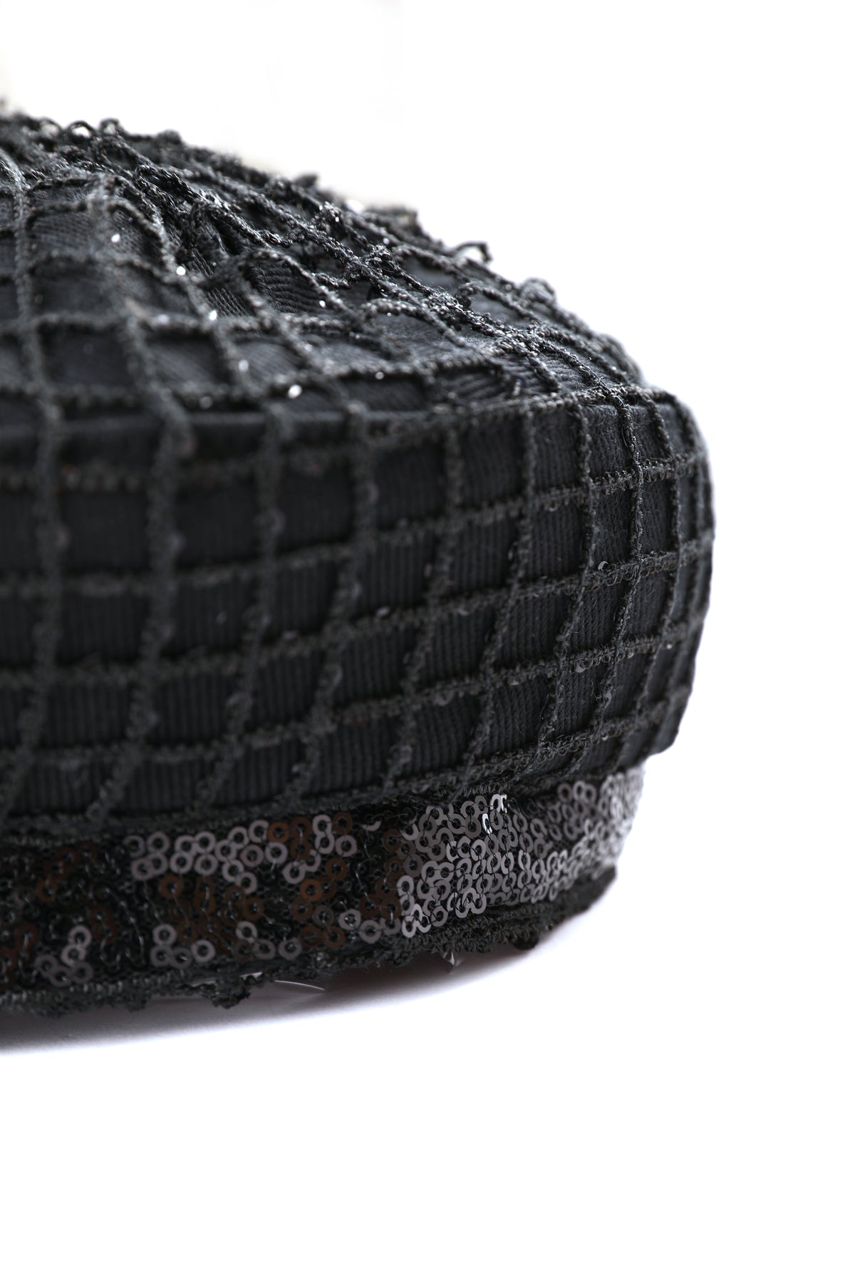 Noir Filet Pailleté Beret