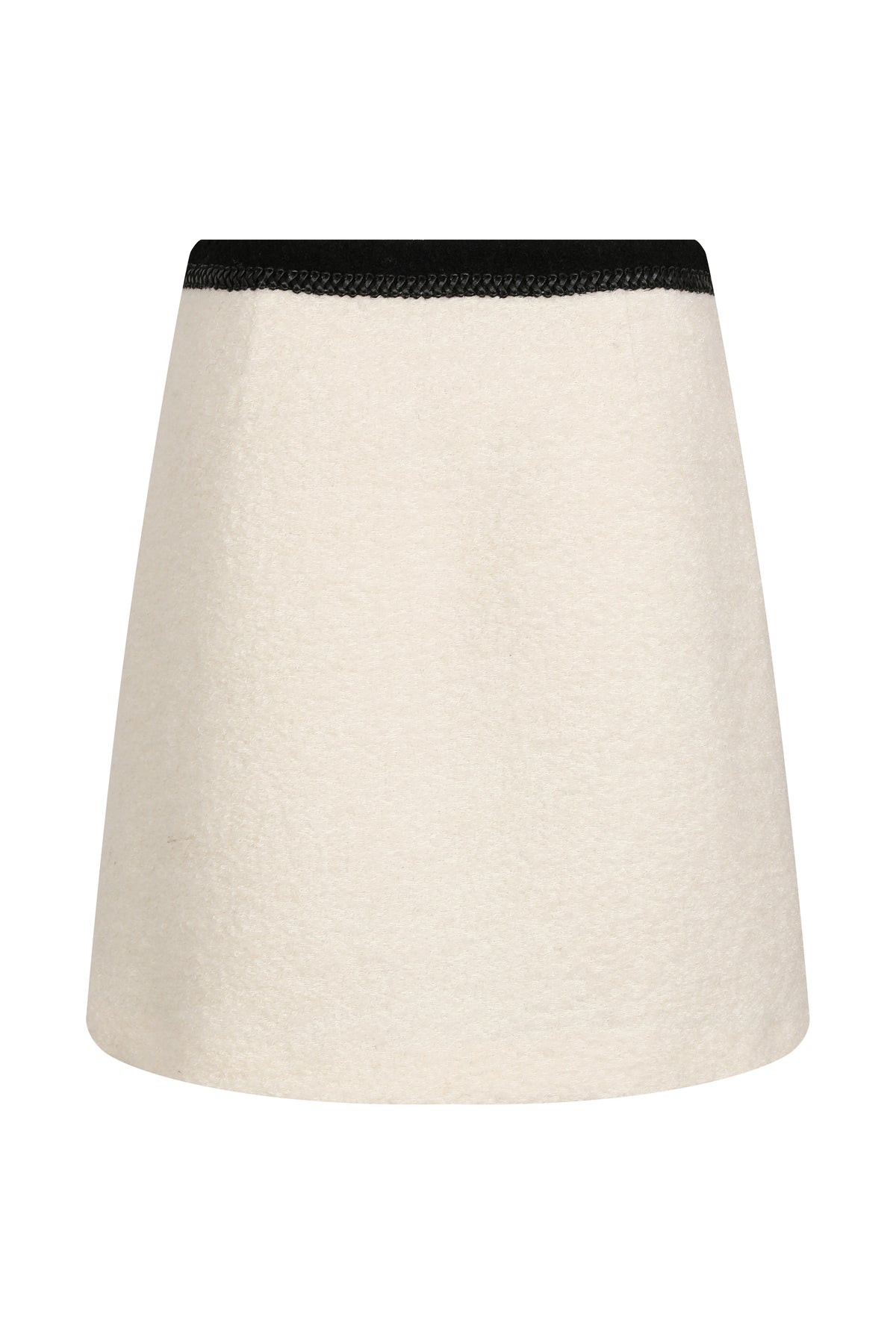 Crème Tweed Contrast Trim Skirt