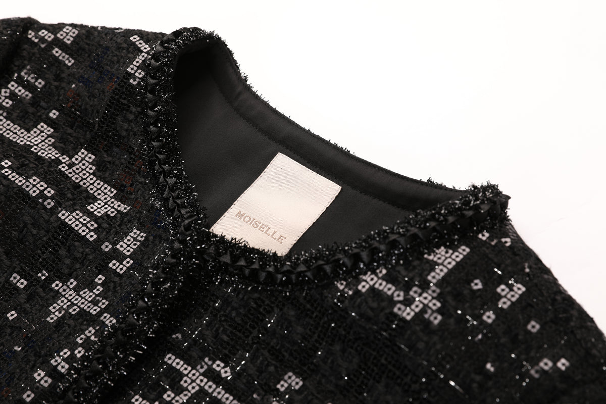 Noir Tweed Bijou Ligne Jacket
