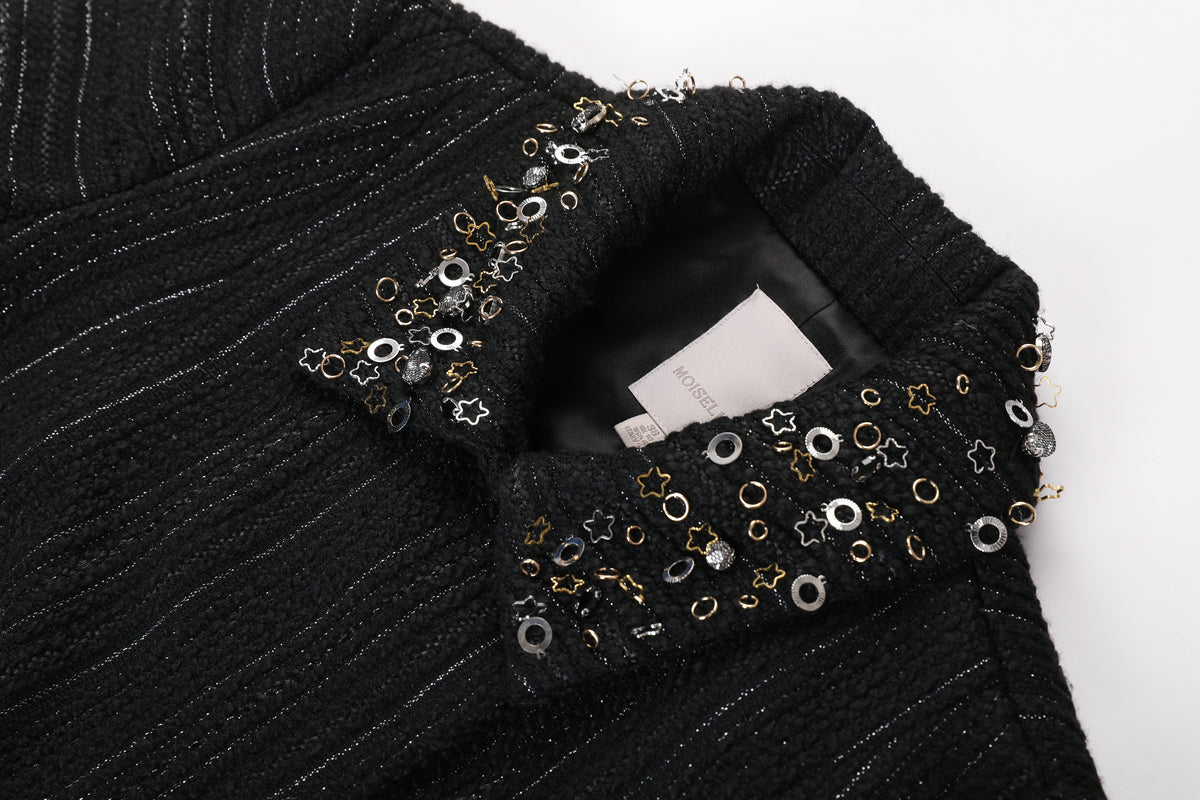 Noir Tweed Paillette Jacket
