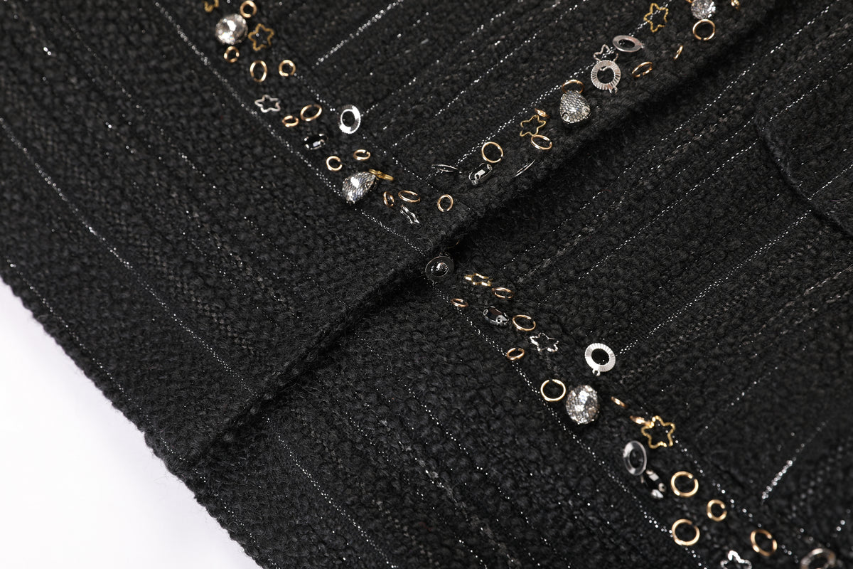 Noir Tweed Bijou Trim Jacket