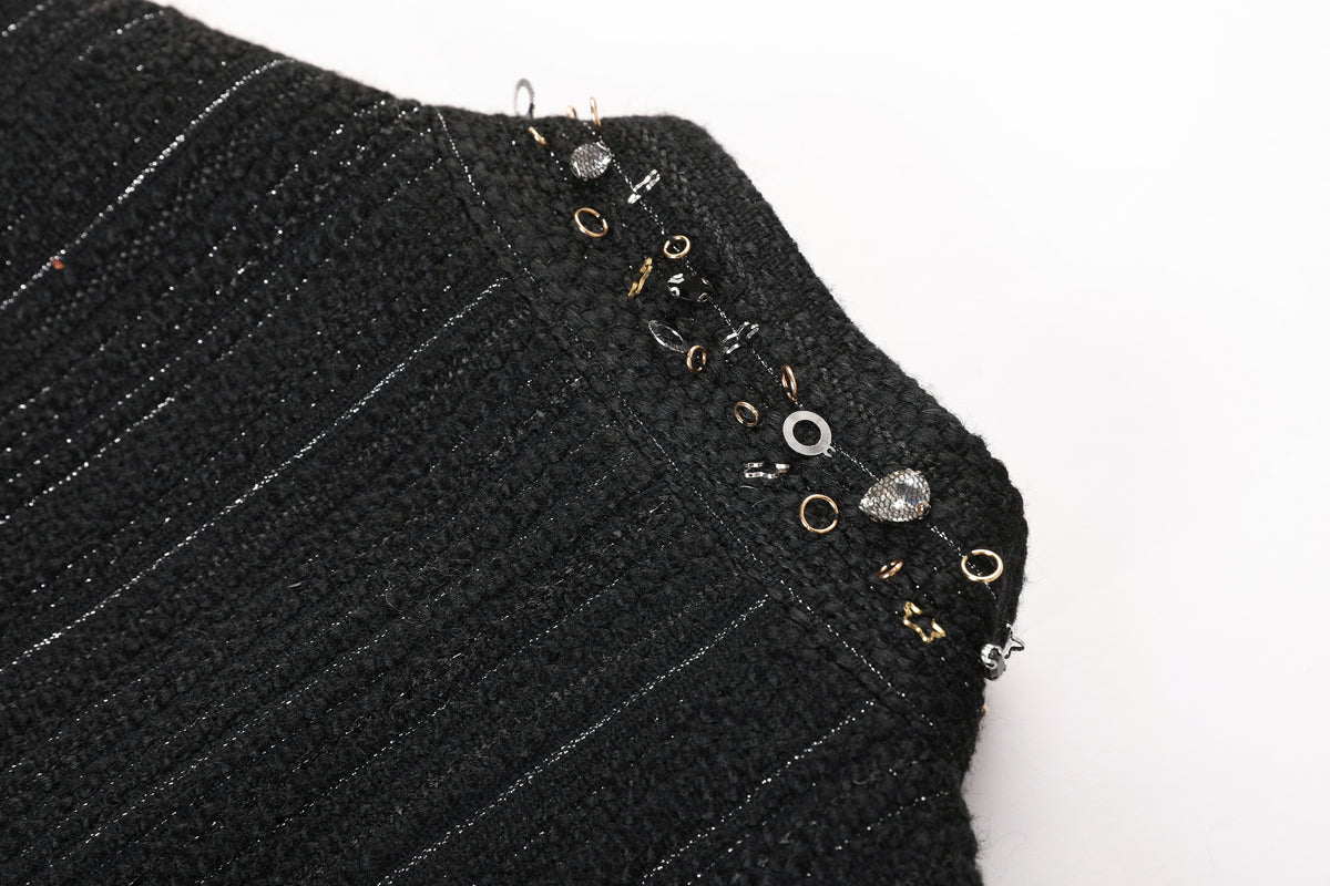 Noir Tweed Bijou Trim Jacket