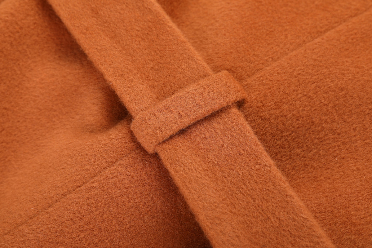 Rouille Laine Ceinturée Coat