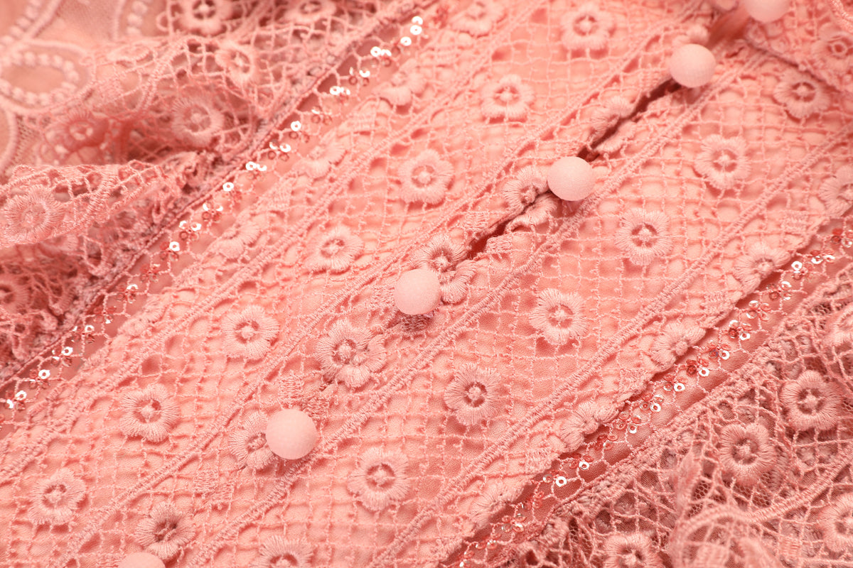 Rosé Romance Lace Shift Dress