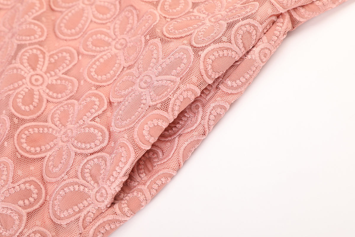 Rosé Romance Lace Shift Dress