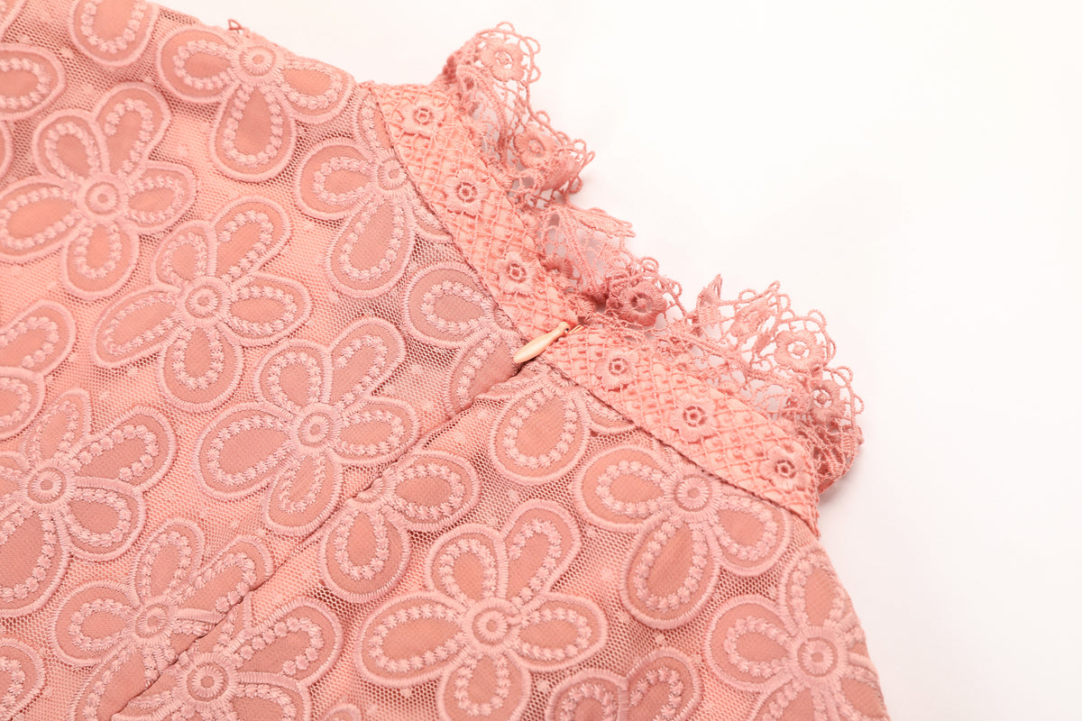 Rosé Romance Lace Shift Dress