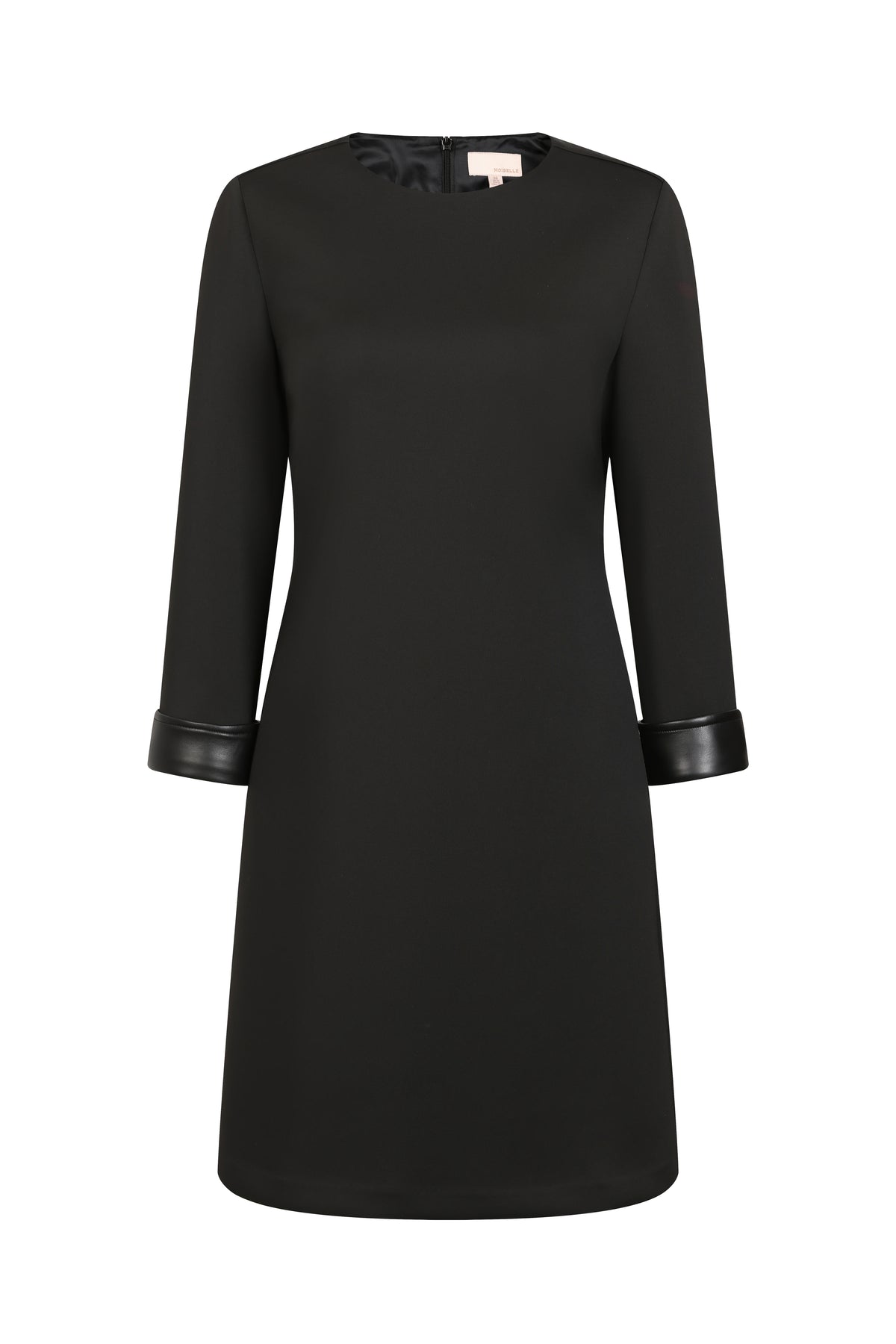 Noir Crêpe Cuir Trim Dress