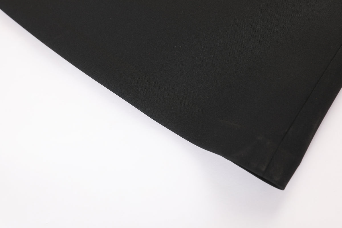 Noir Crêpe Cuir Trim Dress