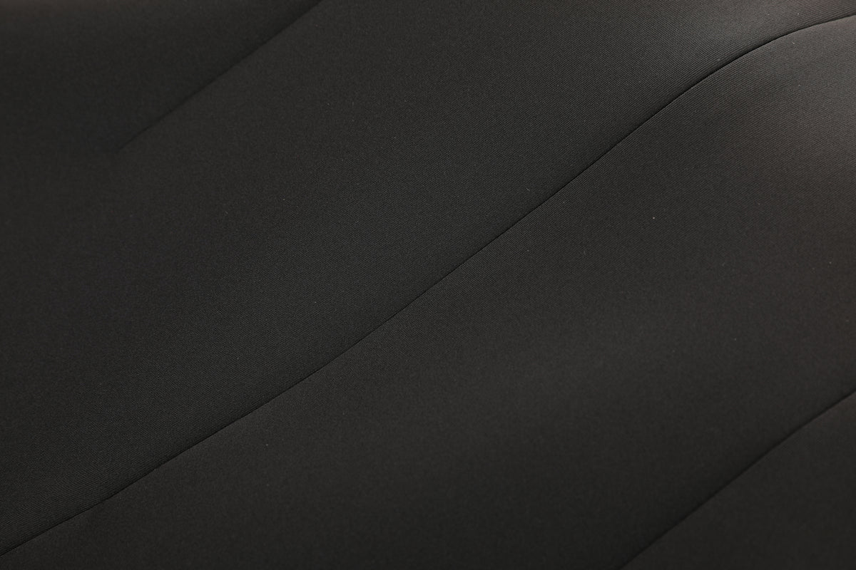 Noir Crêpe Cuir Trim Dress