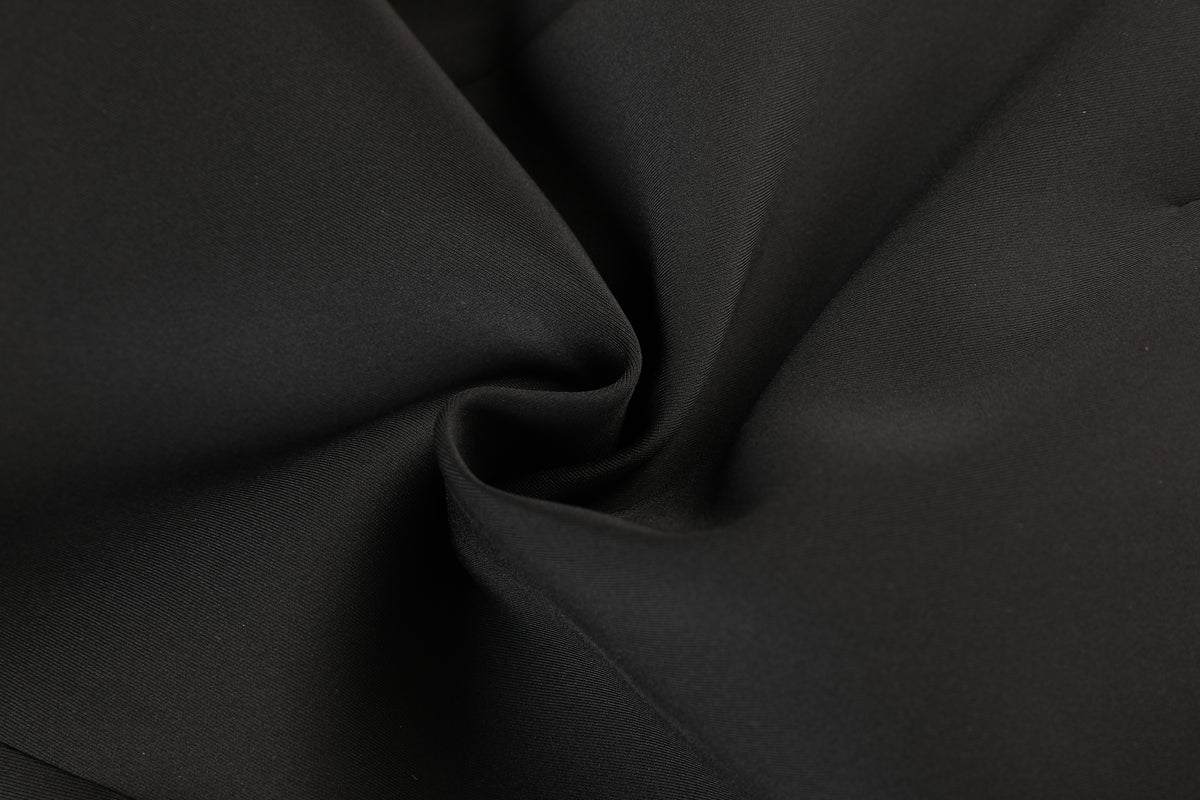 Noir Crêpe Cuir Trim Dress