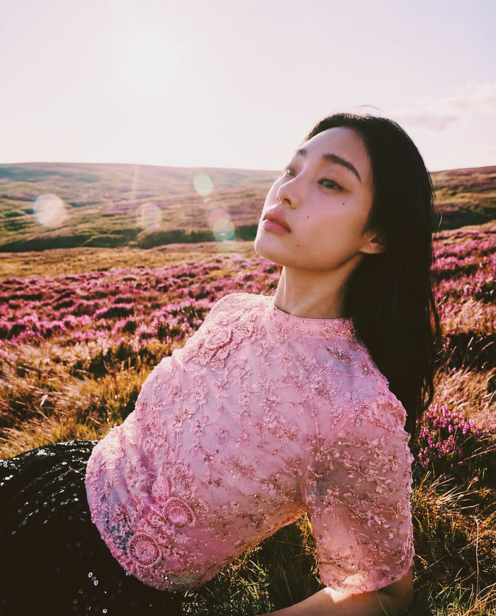 Blush Peony Lace Embellished Blouse