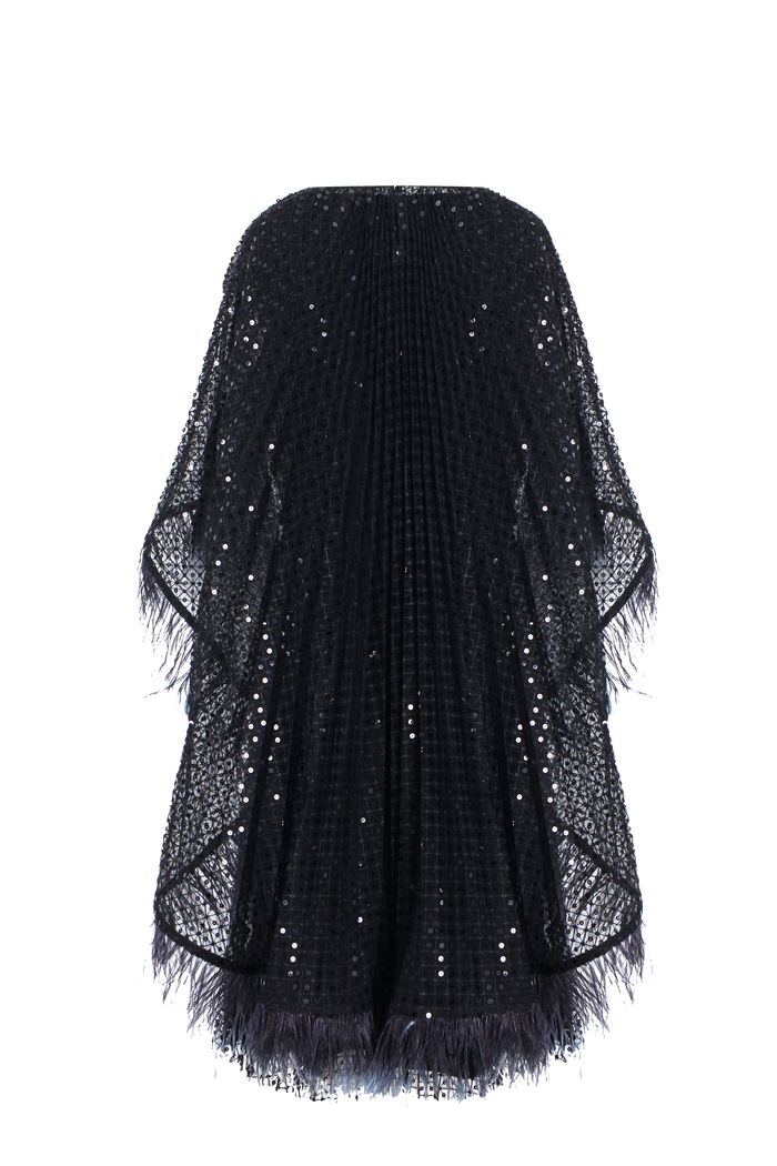 Noir Plumage Sequin Dress
