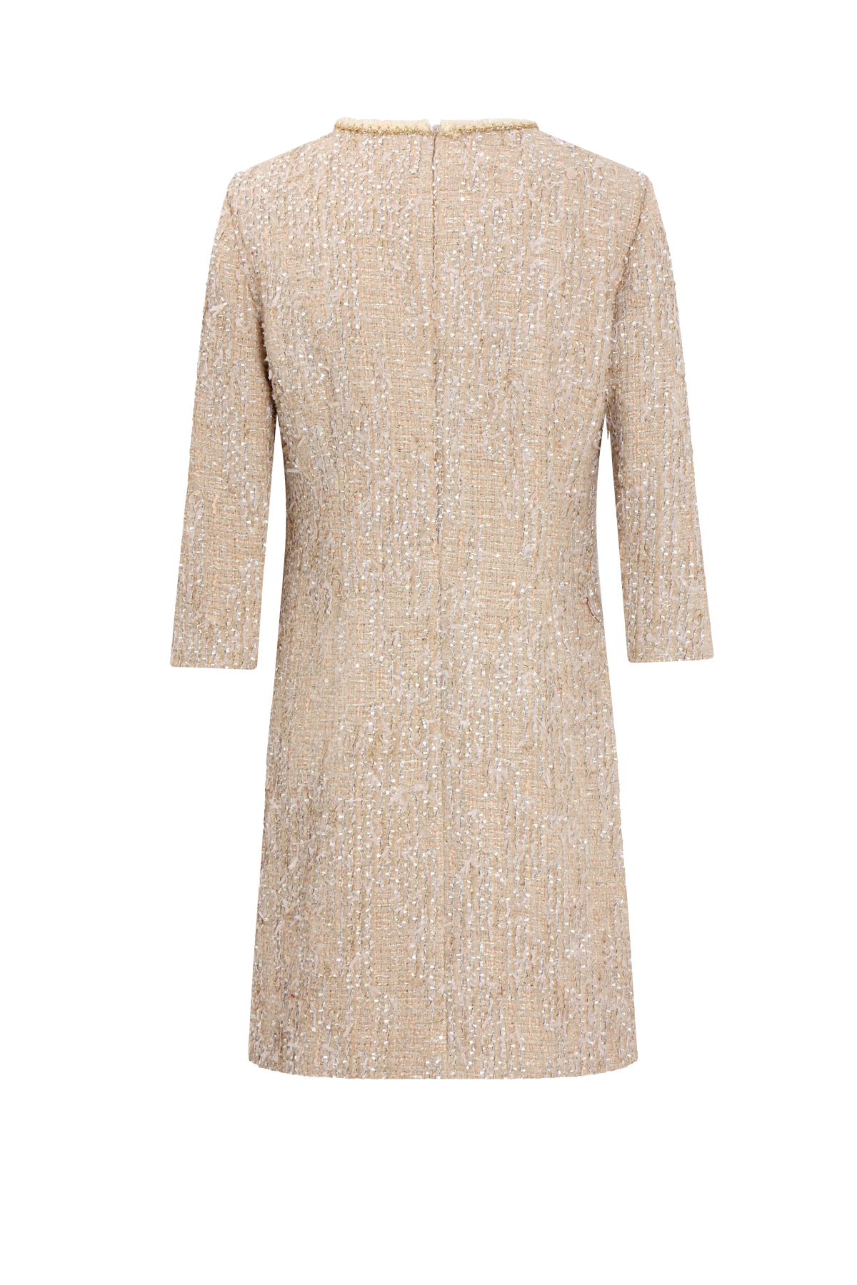 Champagne Bijou Tweed Dress