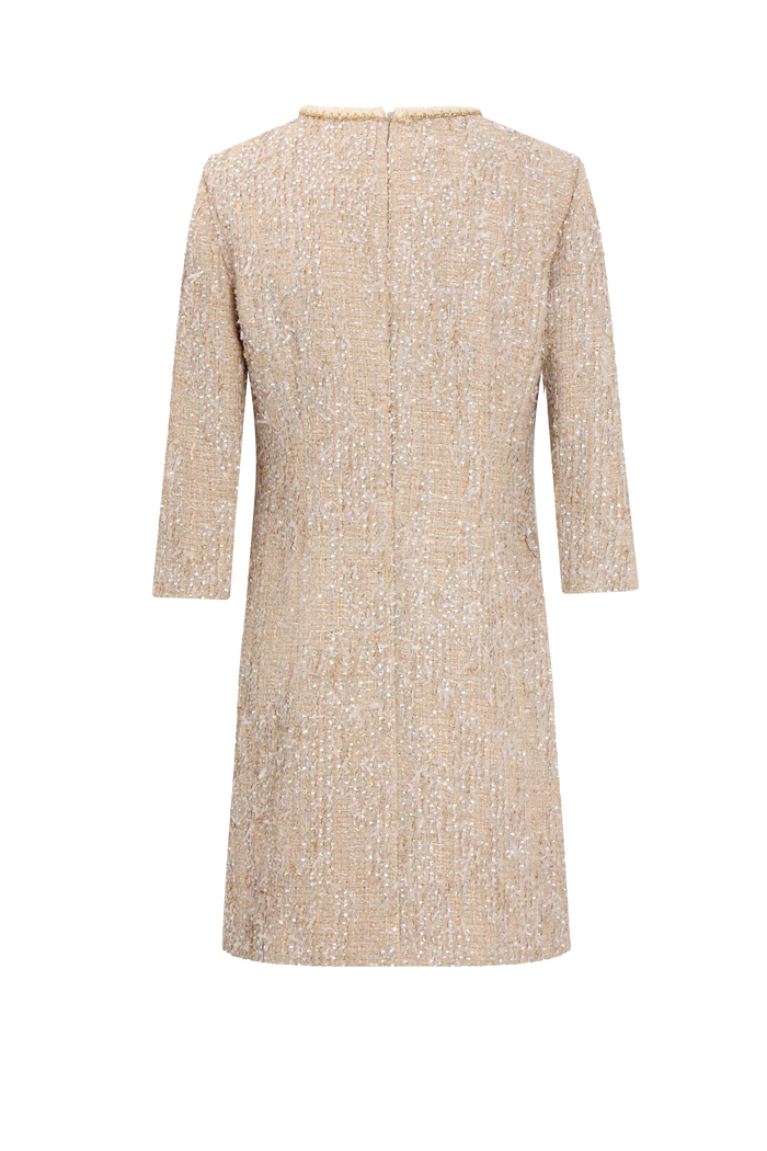 Champagne Bijou Tweed Dress