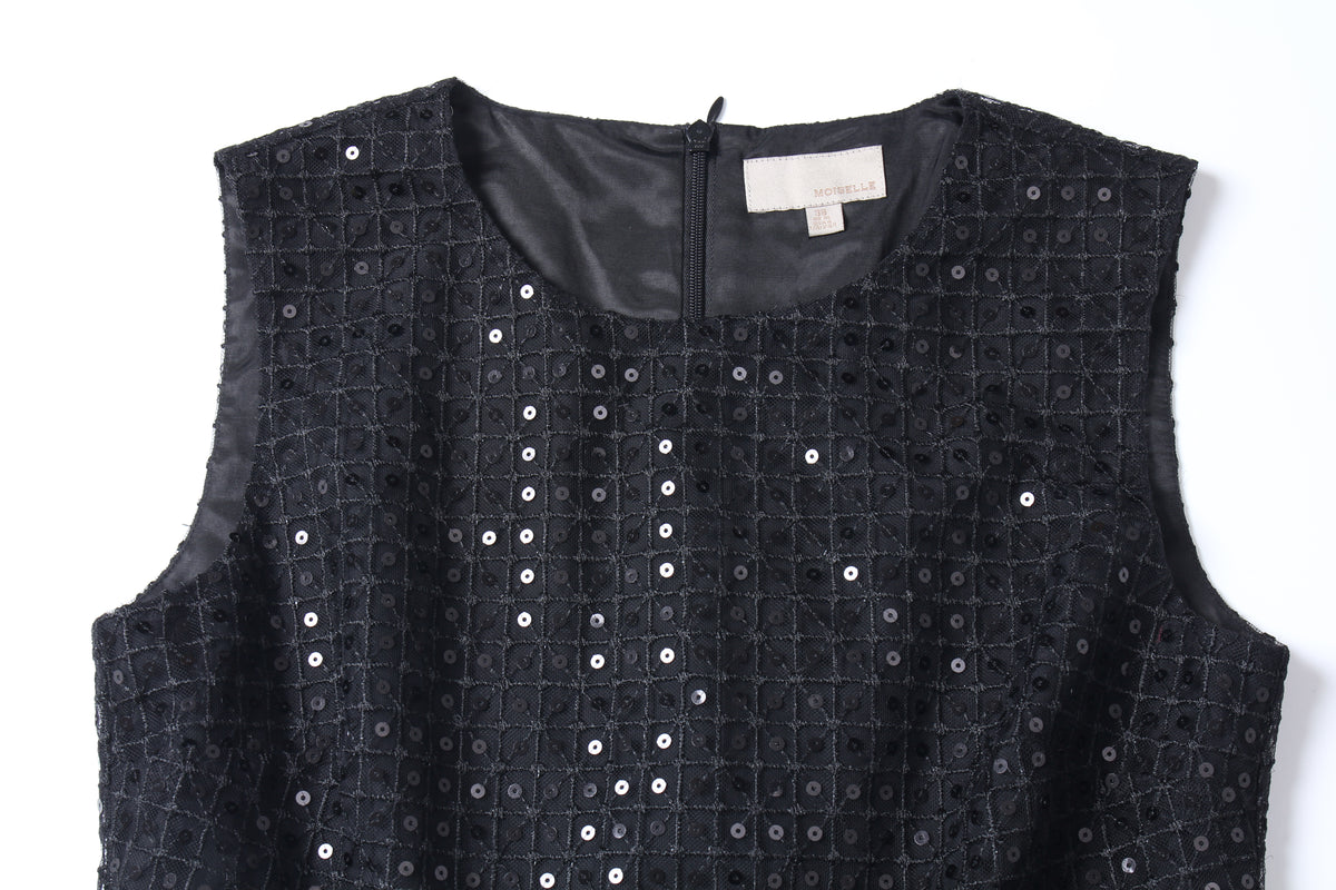 Noir Plumage Sequin Dress