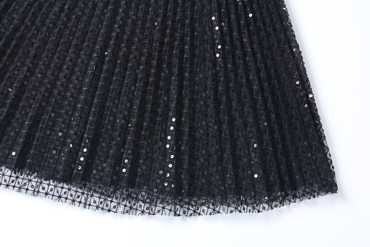 Noir Plumage Sequin Dress