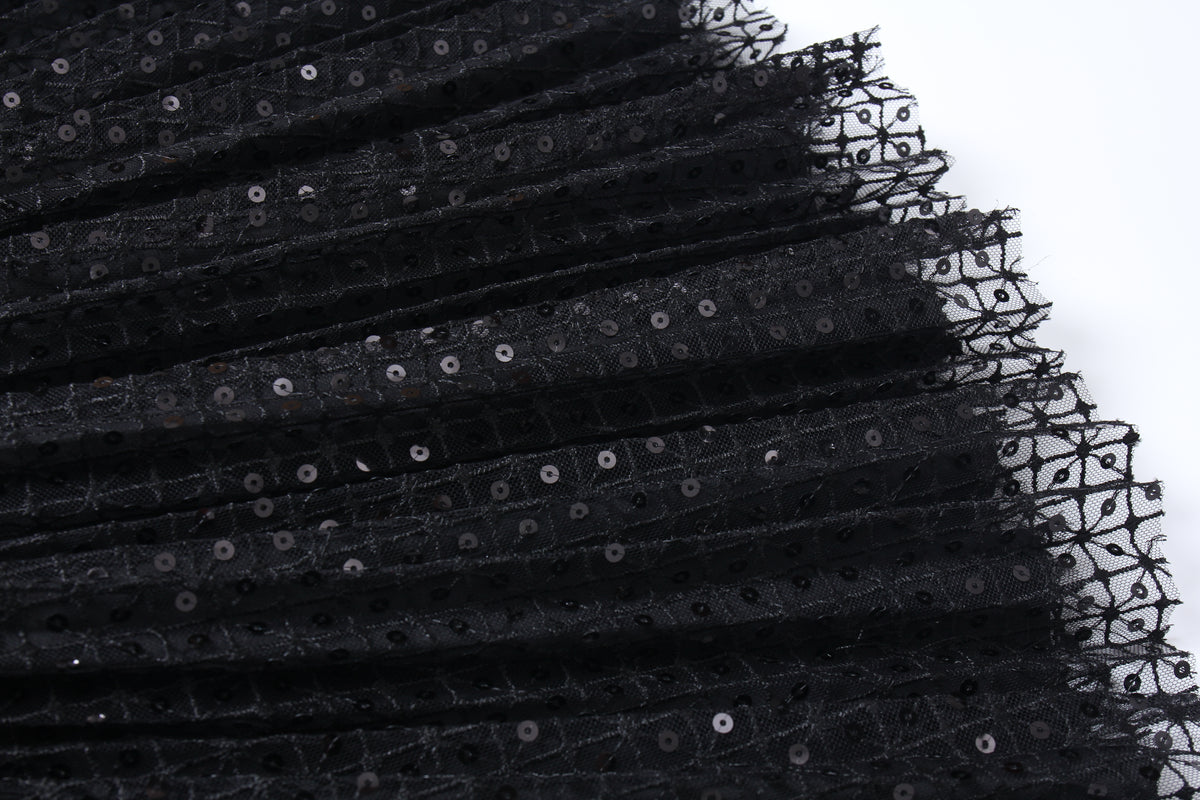 Noir Plumage Sequin Dress