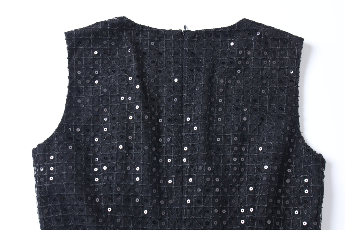 Noir Plumage Sequin Dress