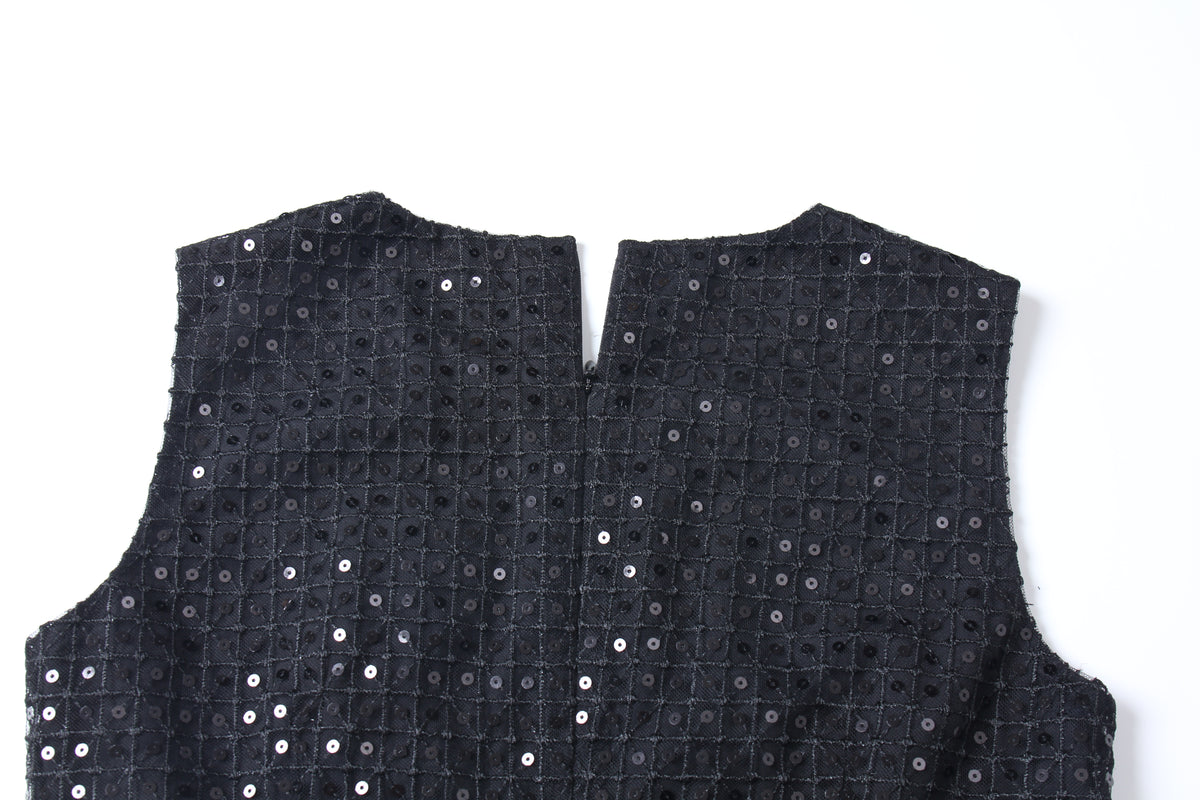 Noir Plumage Sequin Dress