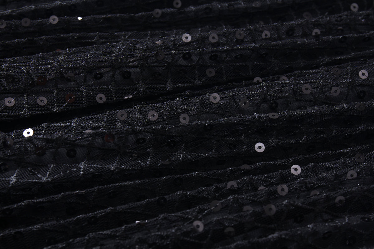 Noir Plumage Sequin Dress