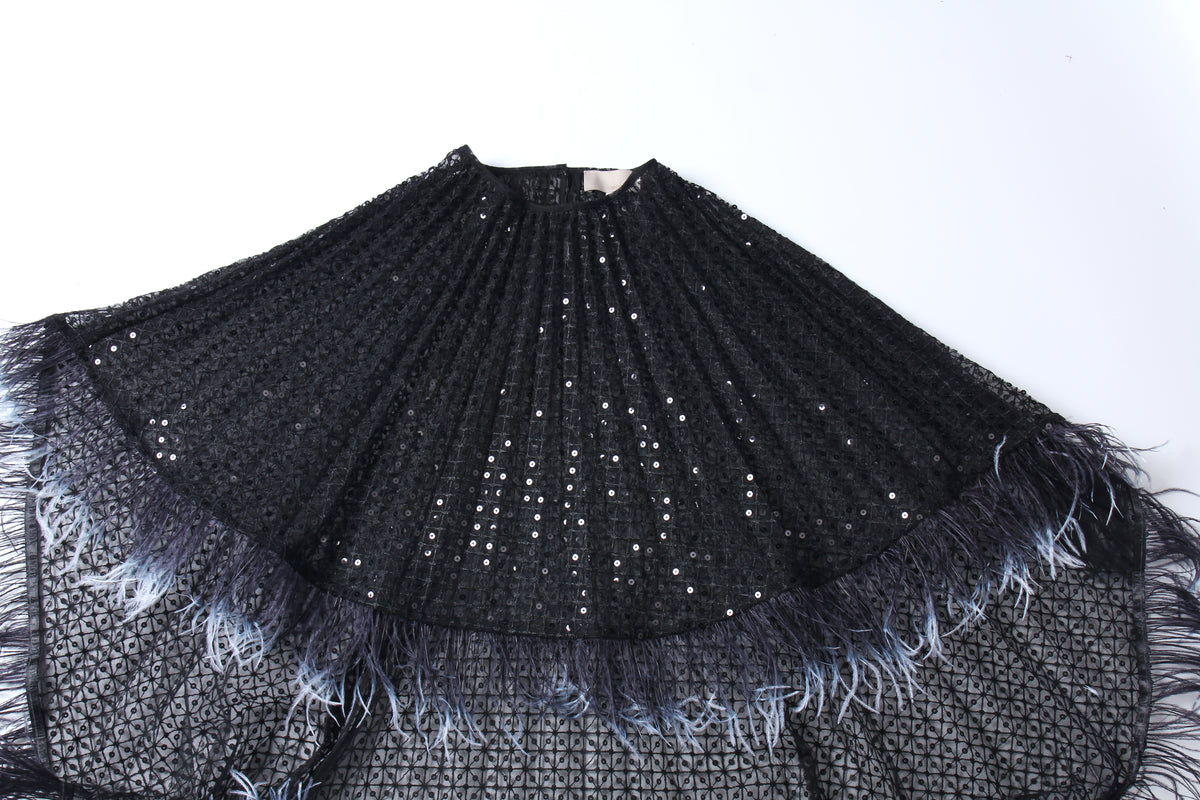 Noir Plumage Sequin Dress